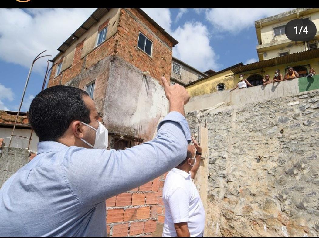 Prefeito Bruno Reis entrega novas contenções de encostas no bairro de São Caetano.