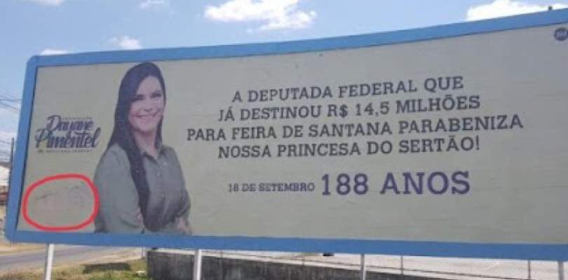 Em três meses, deputada baiana gastou mais de R$ 150 mil da verba em outdoors entre Salvador e Feira
