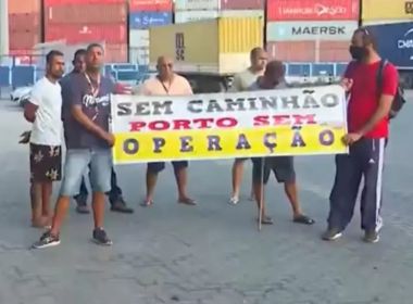 Sem reajuste no valor do frete, caminhoneiros do porto de Salvador fazem paralisação