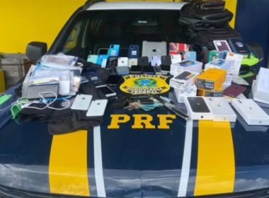 PRF prende quadrilha na BR-324 e recupera celulares roubados em loja