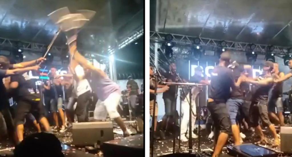 Músicos do Psirico e Samba Trator brigam em palco na Feira de São Joaquim; assista ao vídeo