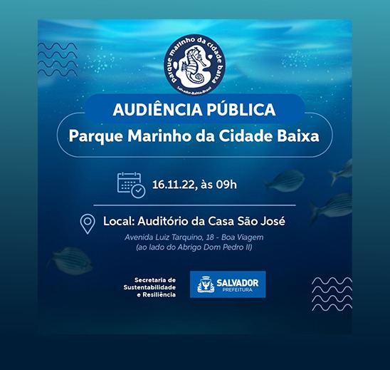 Audiência Pública apresentará os estudos para criação do Parque Marinho da Cidade Baixa