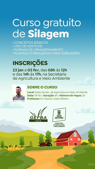 Cruz das Almas: Prefeitura oferece curso gratuito de silagem