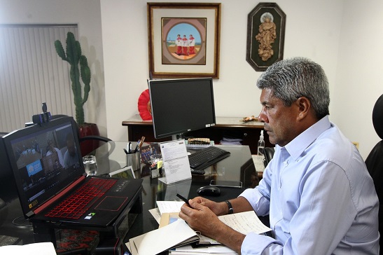 Por videoconferência, Jerônimo Rodrigues se reúne com ministro e governadores para discutir relação entre Estados e União