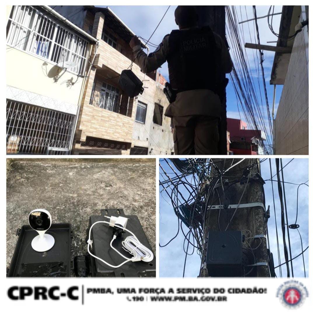 PM remove câmera clandestina de monitoramento em Tancredo Neves