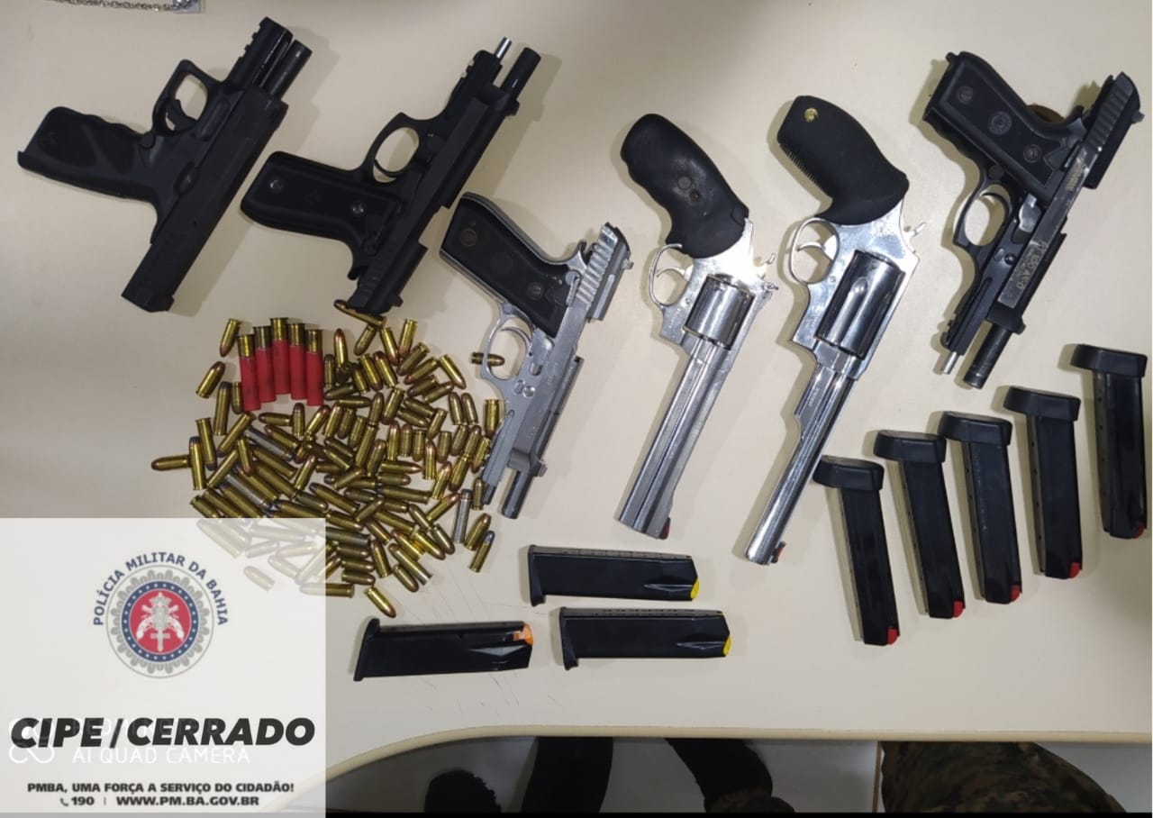 Cipe Cerrado apreende quatro pistolas e dois revólveres