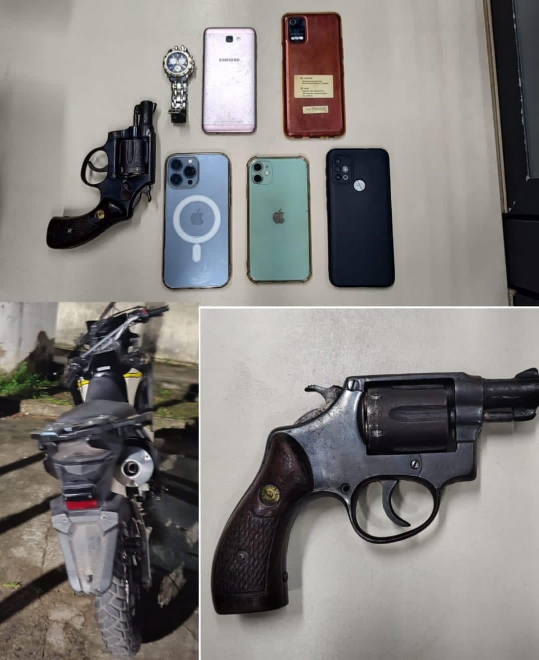 Confronto em Salvador: Revólver apreendido e motocicleta roubada recuperada durante ação policial