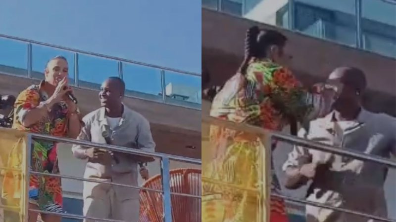 Ivete Sangalo e Thiaguinho agitam fãs em gravação carnavalesca para a Globo