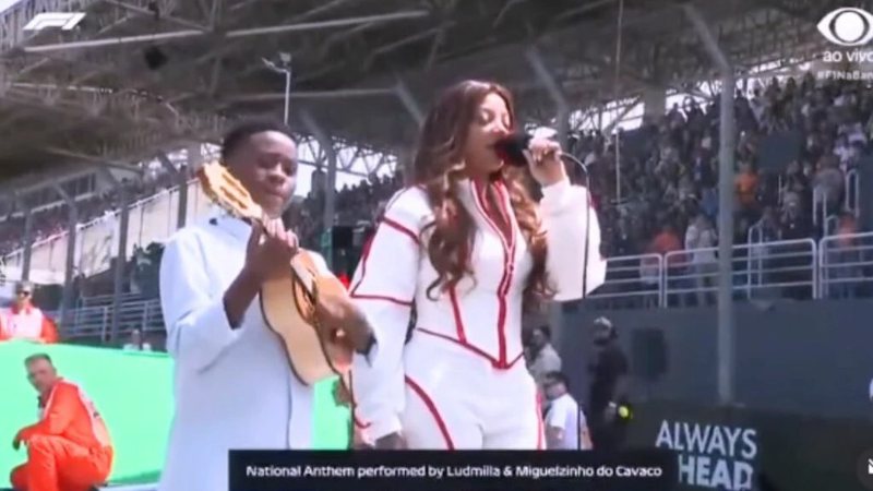Ludmilla é criticada por performance do hino nacional no GP do Brasil