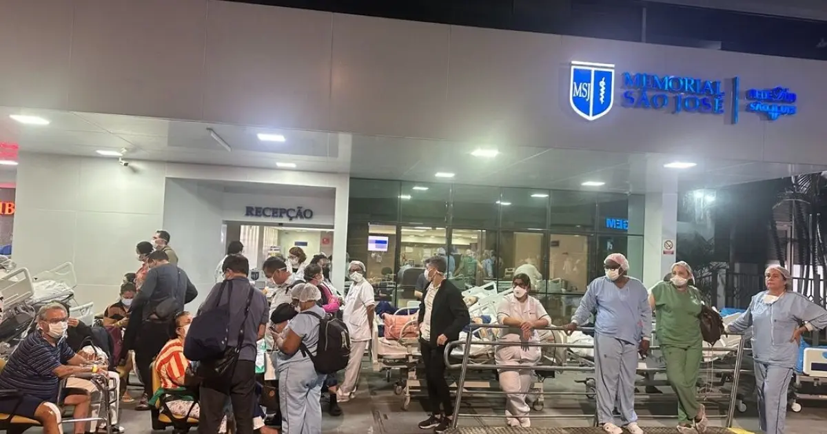 Pacientes de hospital particular são evacuados após princípio de incêndio e vazamento de gás