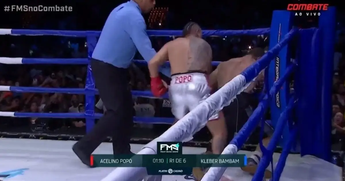 Popó “Mão de Pedra” massacra Kleber Bambam em 36 segundos no Fight Music Show 4