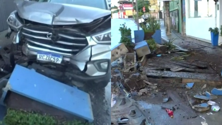 Acidente na madrugada deixa ferido após carro invadir restaurante no Rio Vermelho