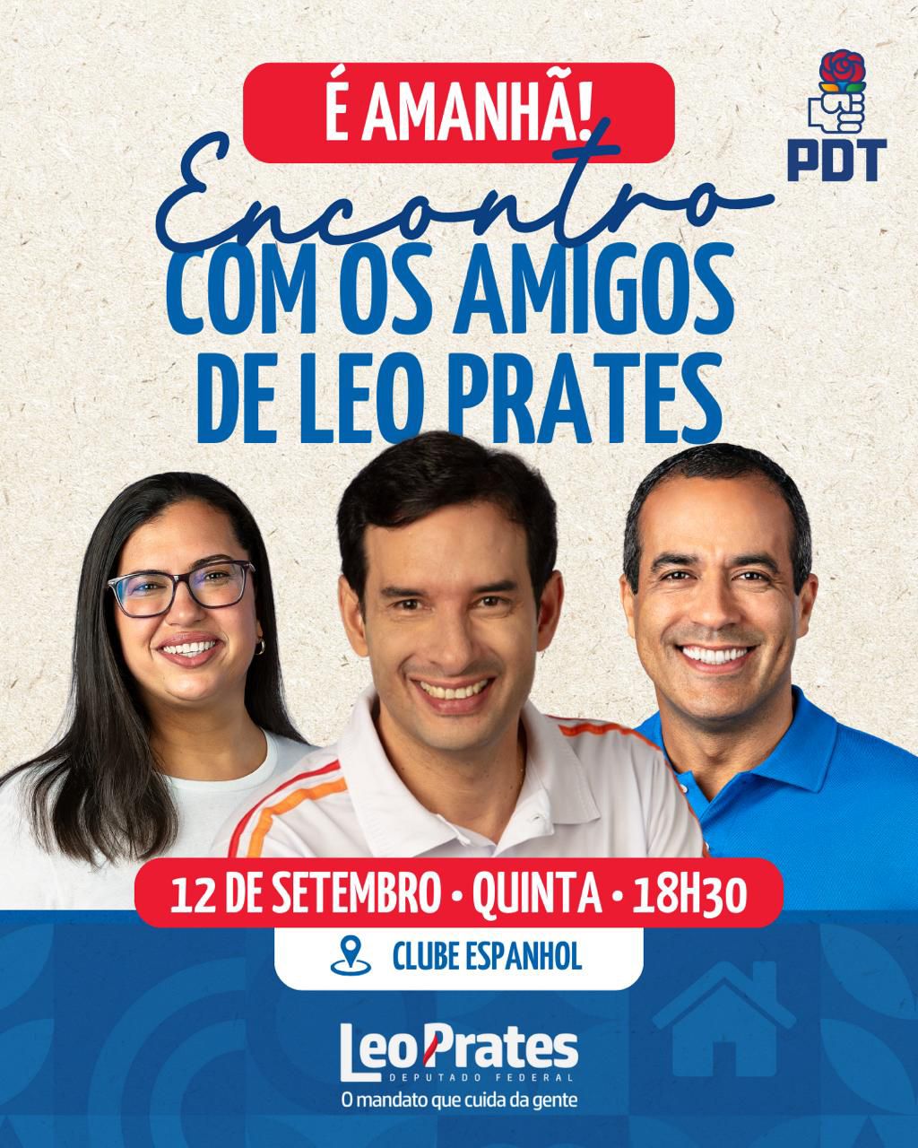 Leo Prates recebe amigos em evento de apoio à candidatura de Bruno Reis, nesta quinta-feira (12)