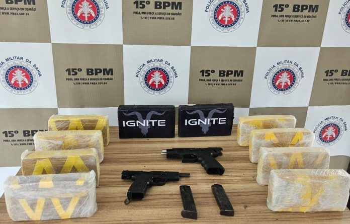 Suspeitos de tráfico e armas de fogo são apreendidos pela PM em Itabuna