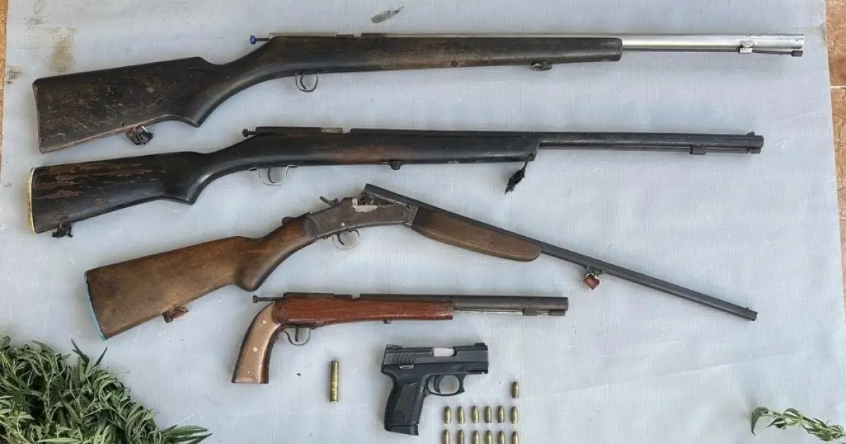 PM prende homem com cinco armas de fogo e pequena plantação de maconha no Sertão baiano