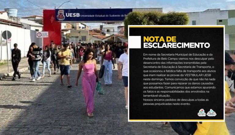 Prefeitura de Belo Campo falha em transporte e estudantes perdem vestibular da UESB