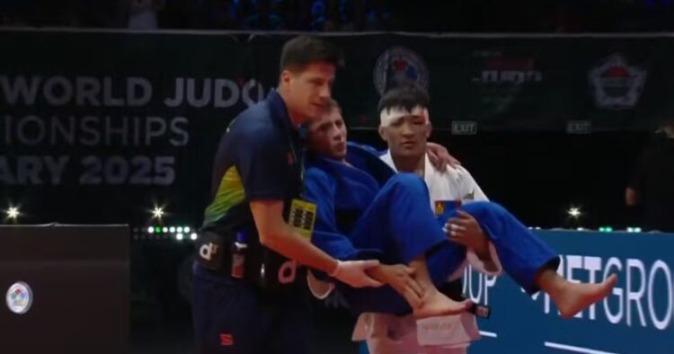 Michel Augusto fracassa na disputa do terceiro lugar no Campeonato Mundial de judô e deixa a competição com lesão