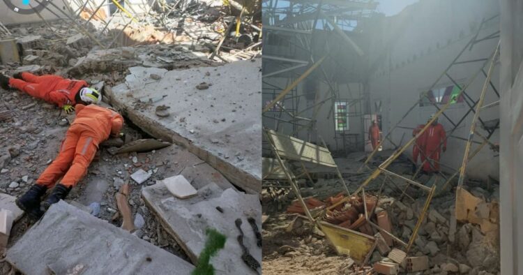 Igreja desaba em Jequié e bombeiros resgatam 14 pessoas com vida