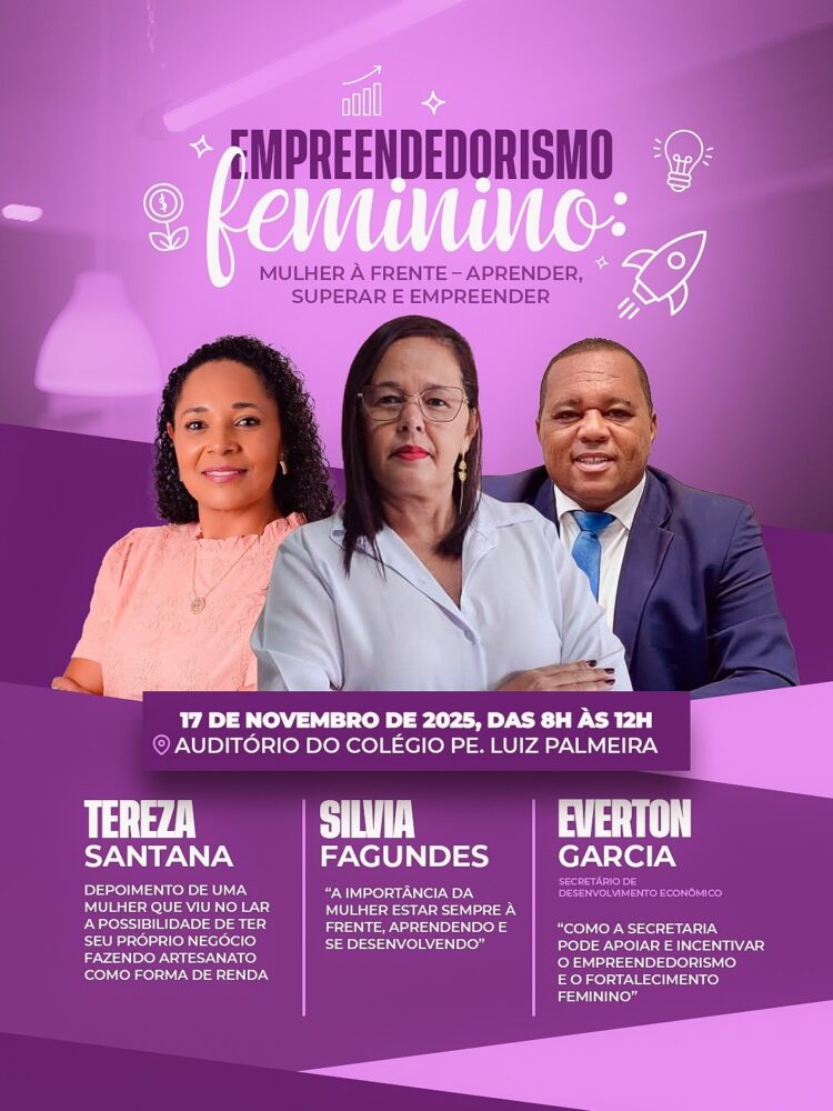 Simões Filho: Evento de Empreendedorismo promovido por Silvia Fagundes será realizado no dia 17
