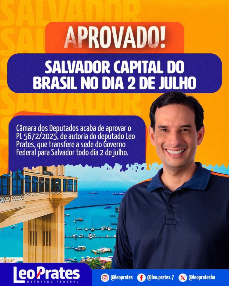 Câmara aprova projeto que transforma Salvador em capital simbólica do Brasil no 2 de Julho