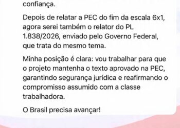 Leo Prates será relator de projeto sobre o fim da escala 6×1 e amplia protagonismo da Bahia na Câmara