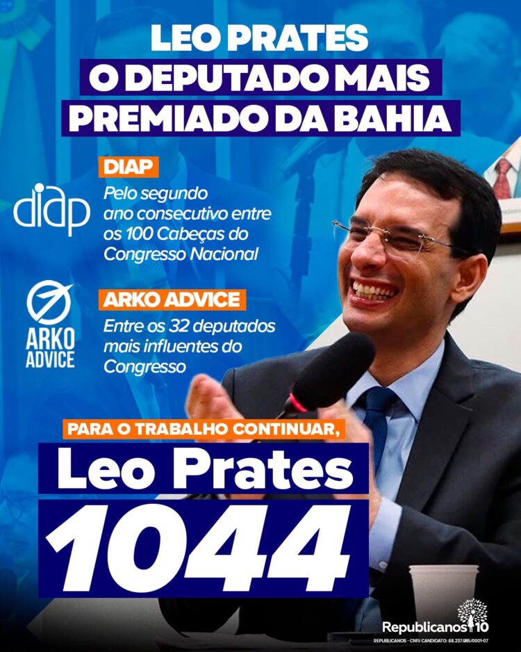 Leo Prates se consolida como deputado mais premiado da Bahia, com dois novos reconhecimentos nacionais