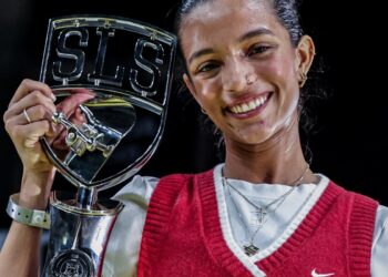 Rayssa, campeã da etapa carioca da Liga Internacional de Skate Street