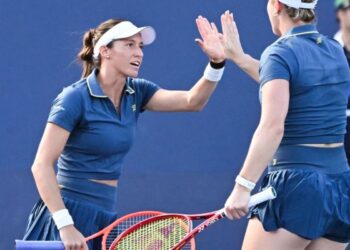 A paulista Luisa Stefani está nas quartas de final do torneio de duplas do US Open.