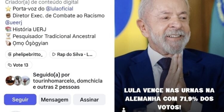 Perfil ligado à comunicação de Lula divulga vitória na Alemanha antes do fim da votação