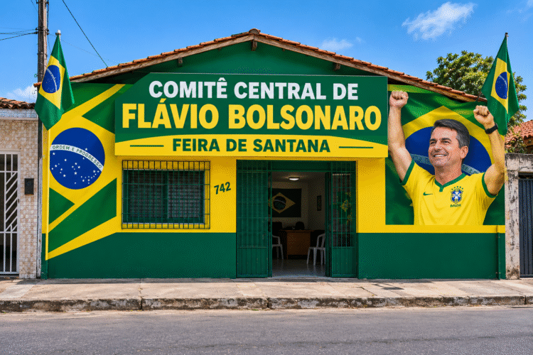 Zé Ronaldo inaugura comitê de Flávio Bolsonaro em Feira e amplia articulação política no interior da Bahia