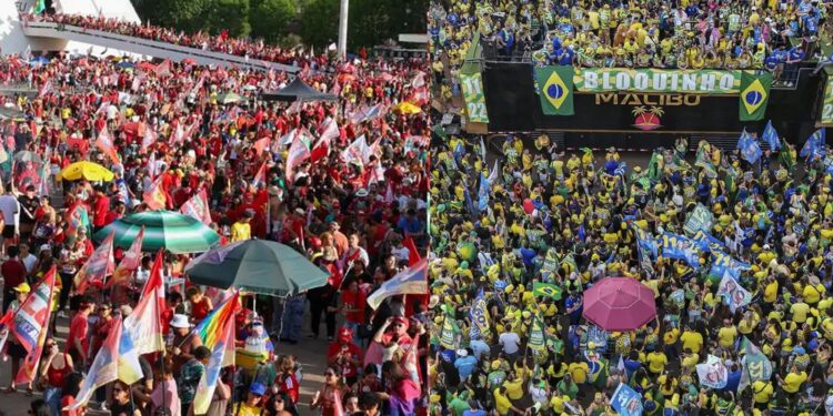 Atos por Lula e Flávio ficam a apenas 2 km de distância em Brasília